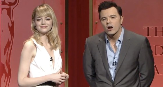 Emma Stone and Seth MacFarlane Oscar Nominees