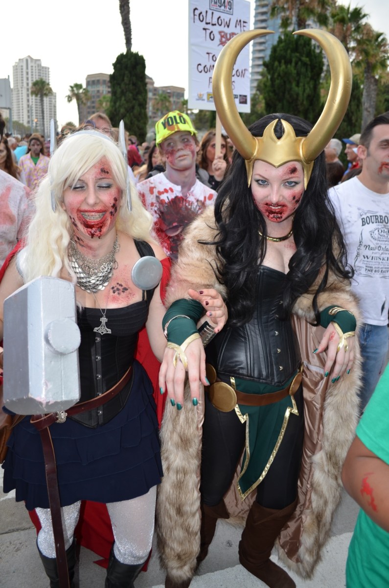 San Diego Comic Con 2013 Zombie Walk Thor and Loki