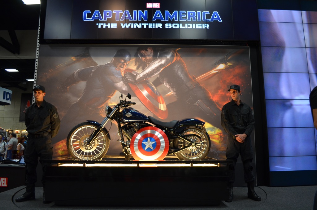 San Diego Comic Con 2013 Thursady Captain America Motorcycle Marvel Booth