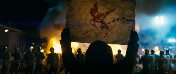 The Hunger Games Catching Fire Trailer Screenshot Mockingjay Symbol