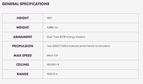 X-Men Days of Futuer Past Sentinel Specifications