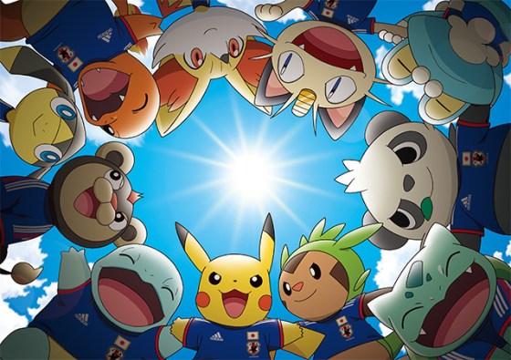 Pikachu and Pokémon World Cup 2014 Team Mascots Japan