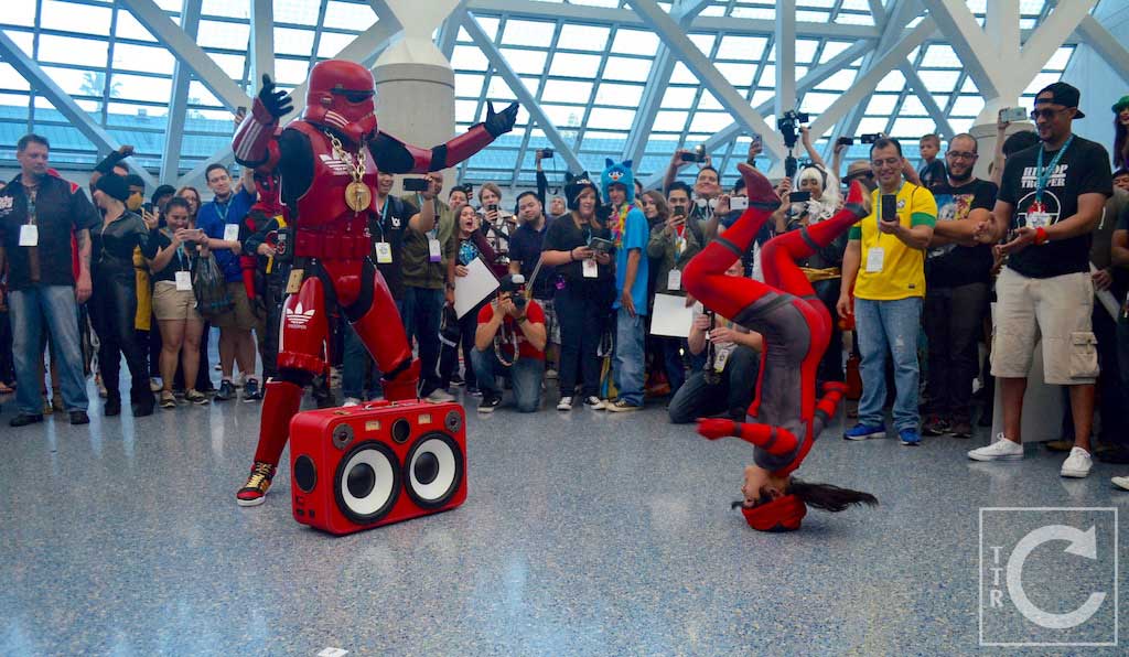 WonderCon Cosplay Saturday 2016 202 Red Hip Hop Trooper Break Dancing Deadpool