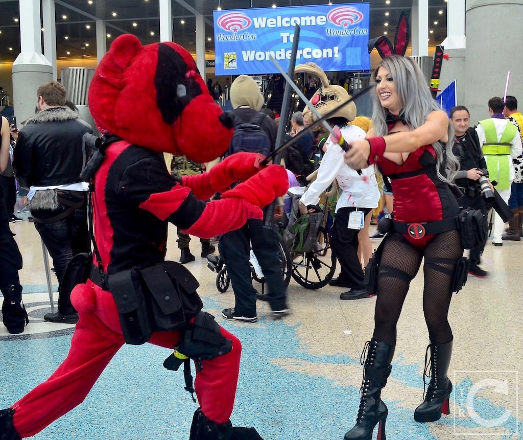 WonderCon Cosplay Sunday 2016 89 Deadpool Bear Playboy Bunny